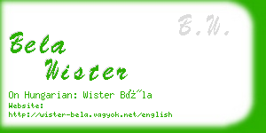 bela wister business card